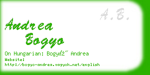 andrea bogyo business card